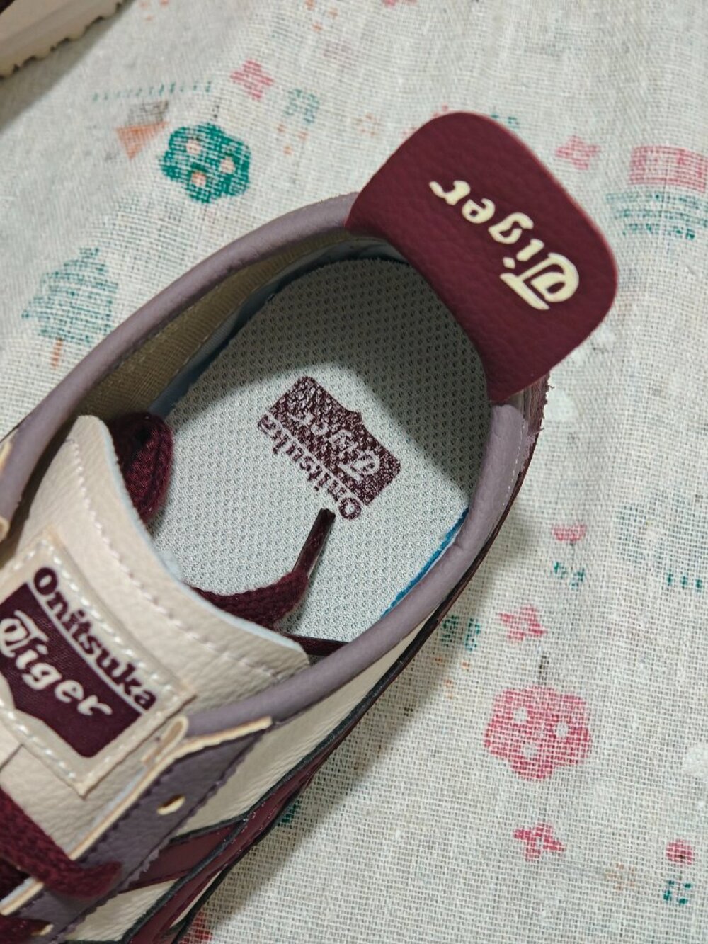 Onitsuka Tiger Mexico 66 Cream Burgundy Purple Sneakers Unisex - Picture 7 of 9